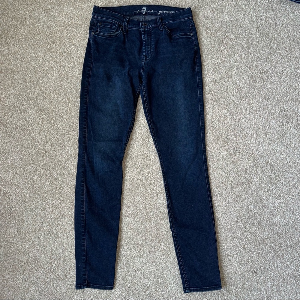7 For All Mankind Dark Blue Skinny Jeans, women’s size 28